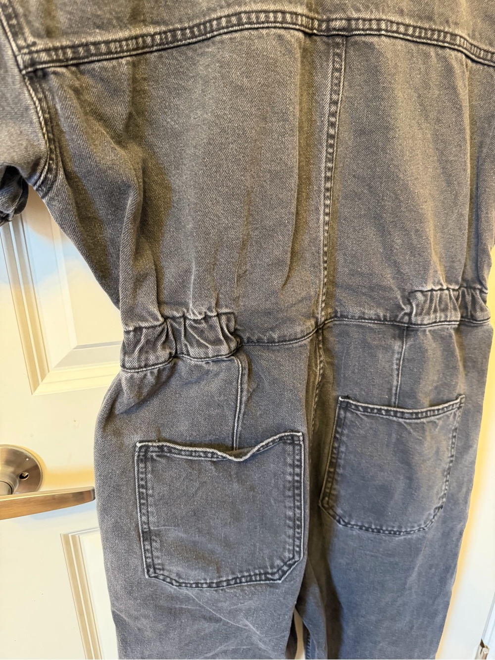 We The Free Marci Denim Coveralls, Washed Black/Gray, Size M - Picture 7 of 14